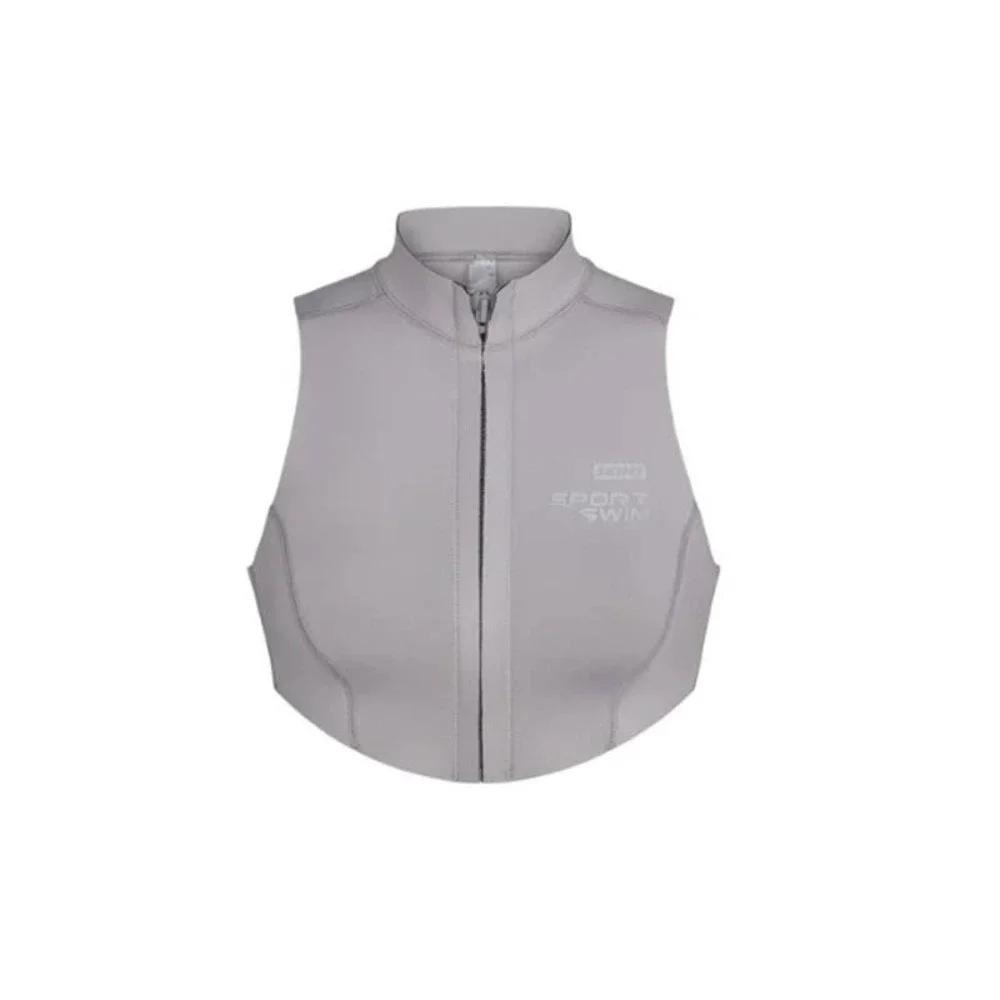 Skims Size xxs Sport Swim Mock Neck Zip Top Chrome Gray Sleeveless Zip Front NWT